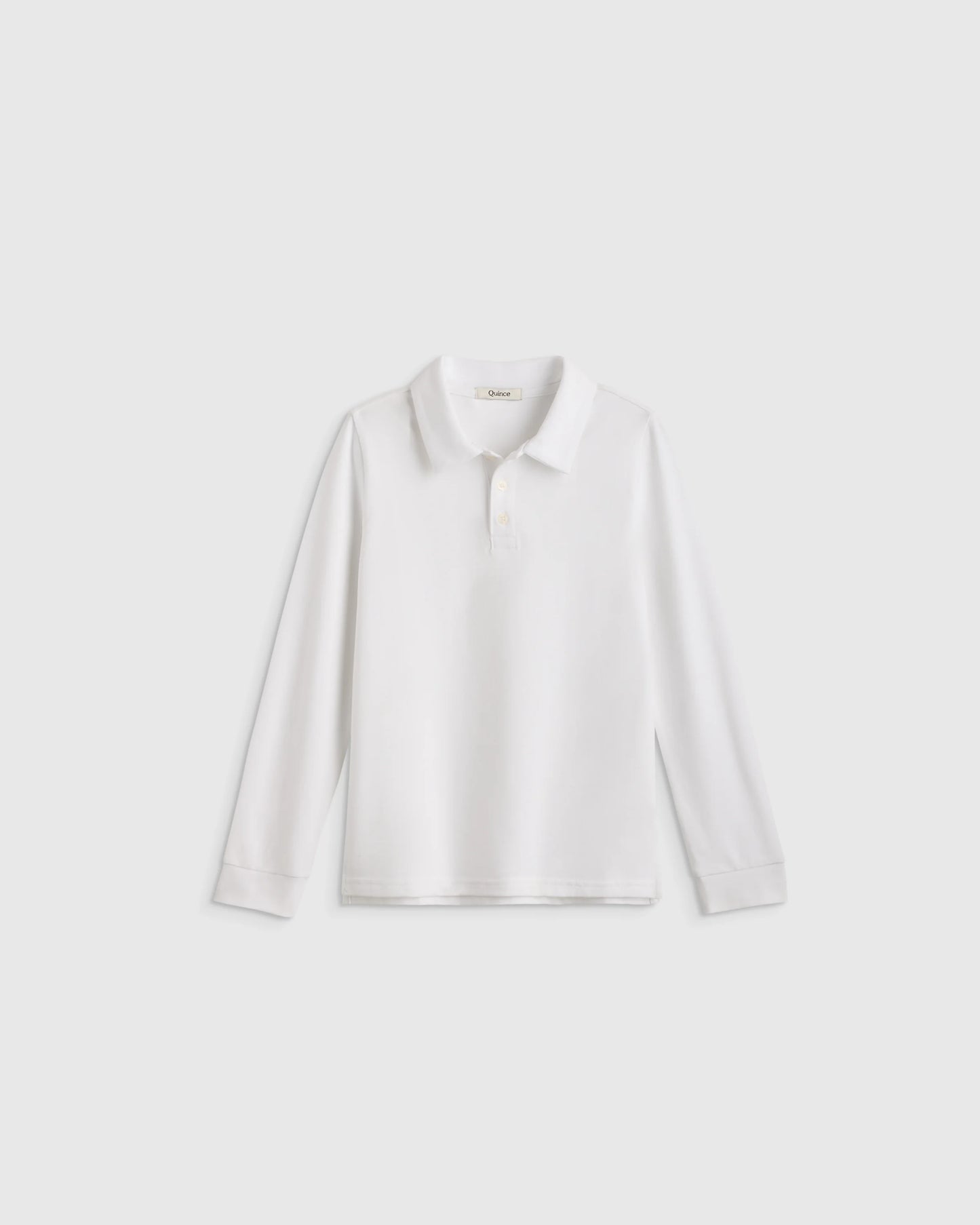 Organic Cotton Long Sleeve Pique Polo - 2T / White