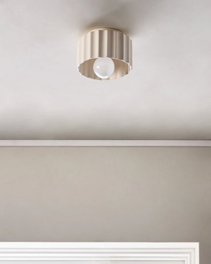 Scalloped Ceramic Flush Mount / Sconce - 8" / Natural