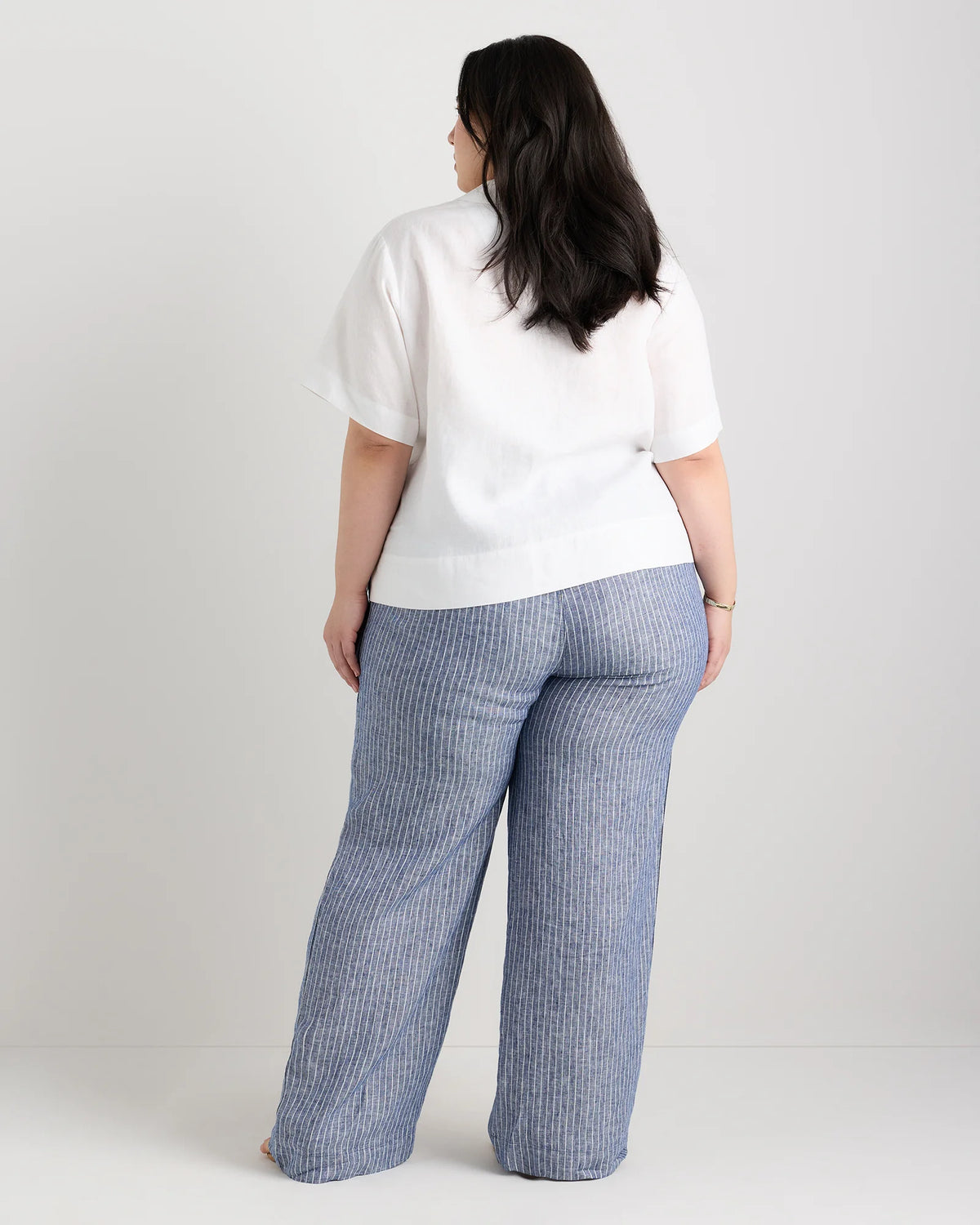 100% European Linen Wide Leg Pants - 1X / Bayberry Olive