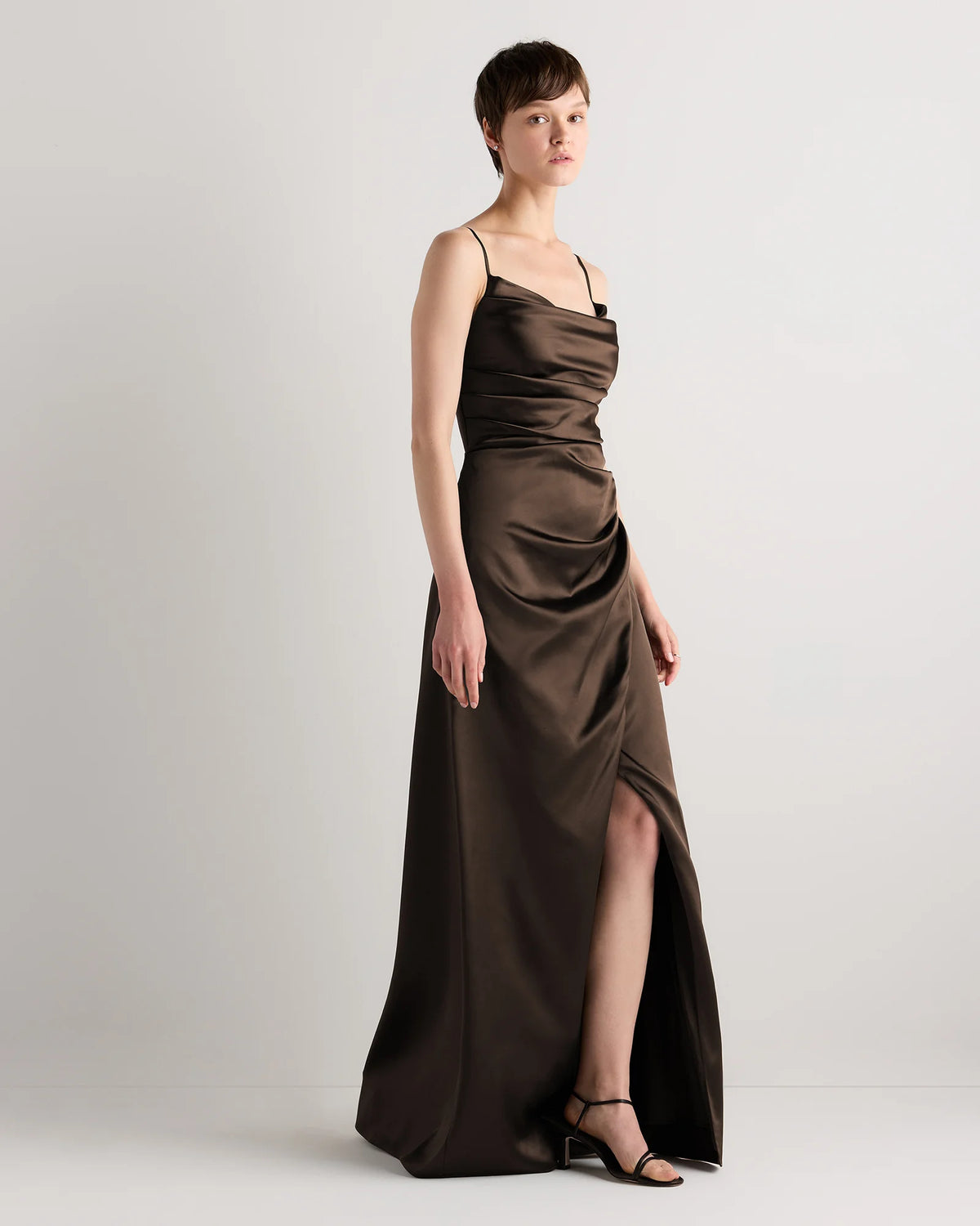 Juliette Stretch Satin Dress - 0 / Garden Sage Green