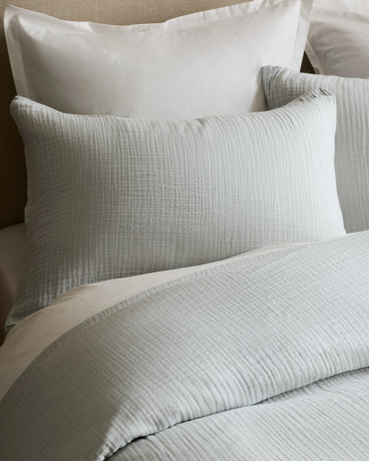 Organic Cotton Gauze Duvet Cover Set - Twin / Dried Sage