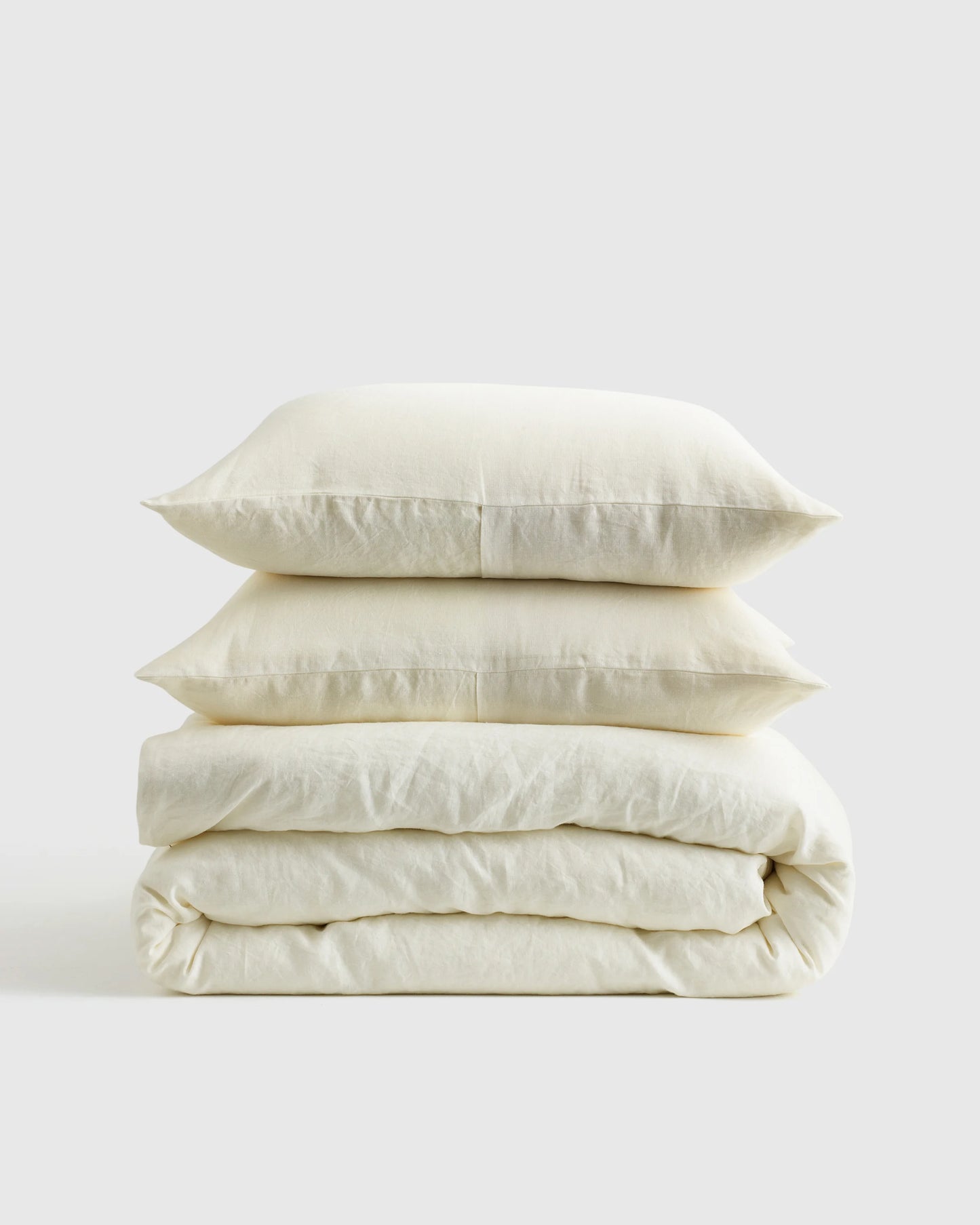 European Linen Duvet Cover Set - Twin / Peach