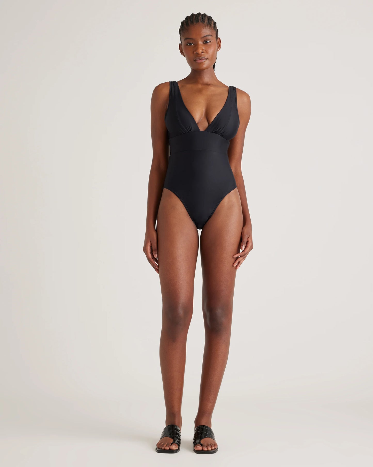 Italian Plunge One-Piece Swimsuit - XS / Deep Navy