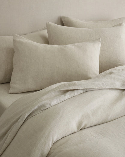 European Linen Chambray Duvet Cover Set - Twin / Natural