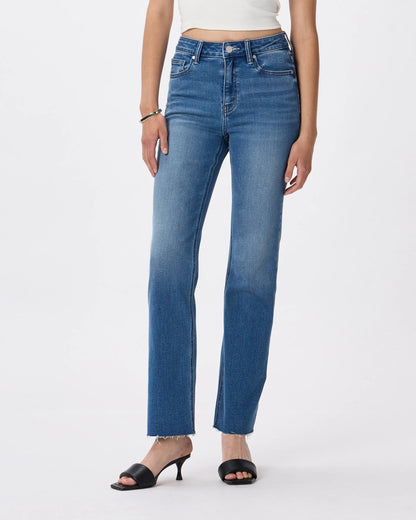 Bella Stretch Straight Jeans - 24 / Twilight Blue Fray