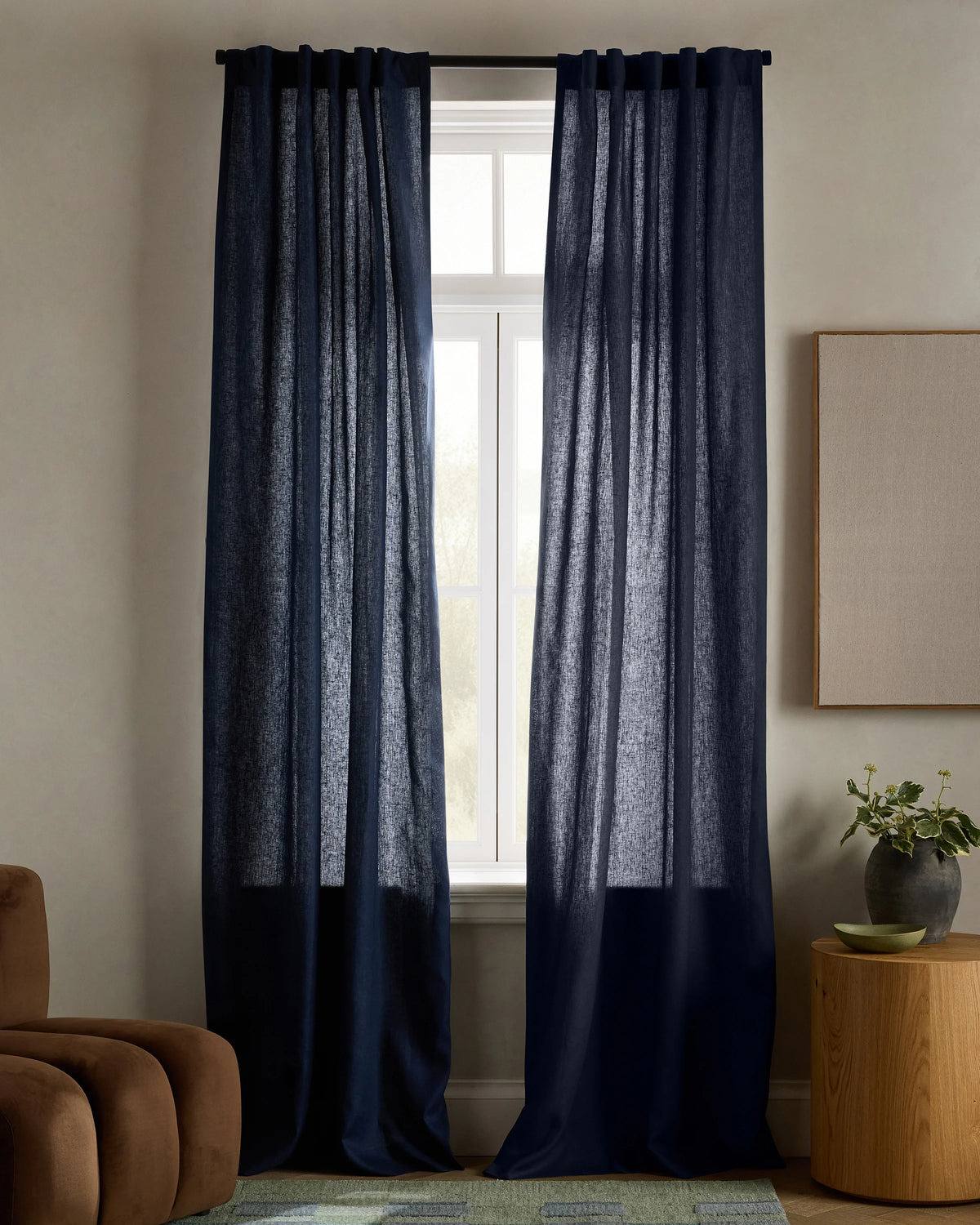 European Linen Curtain - Single Panel - 48x84 / Flax