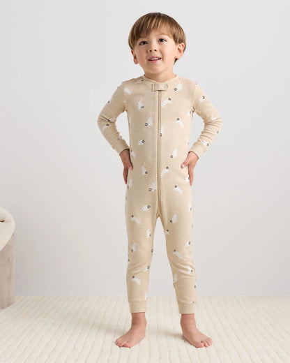 100% Organic Cotton One Piece Pajama - 2T / Navy Stripe