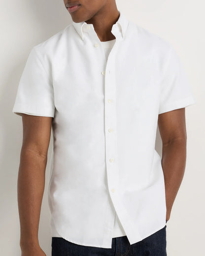 100% Organic Cotton Short Sleeve Oxford Shirt - S / Dark Coal