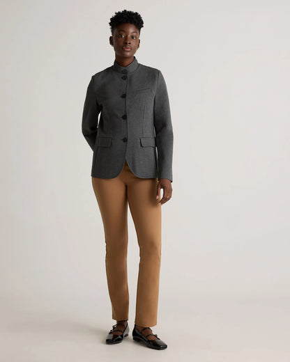 Ultra-Stretch Ponte Stand Collar Blazer - XS / Navy