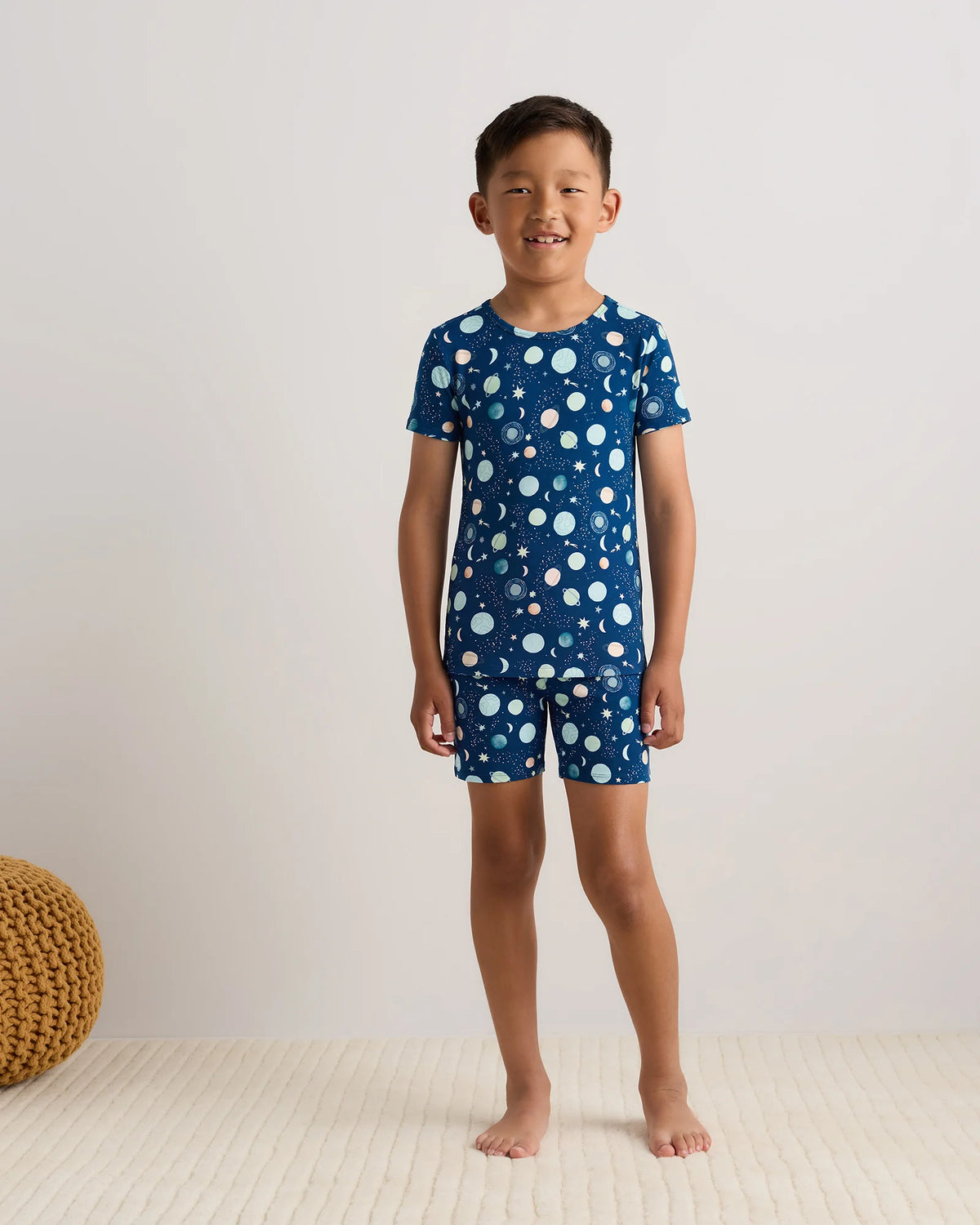Bamboo Short Sleeve and Shorts Pajama Set - 6 / Lavender Hearts