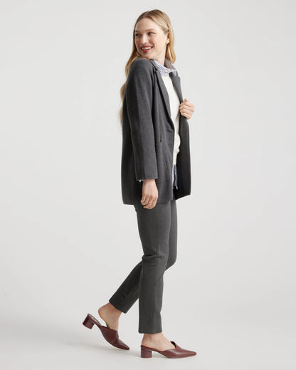 Ultra-Stretch Ponte Pintuck Ankle Pants - XS / Black