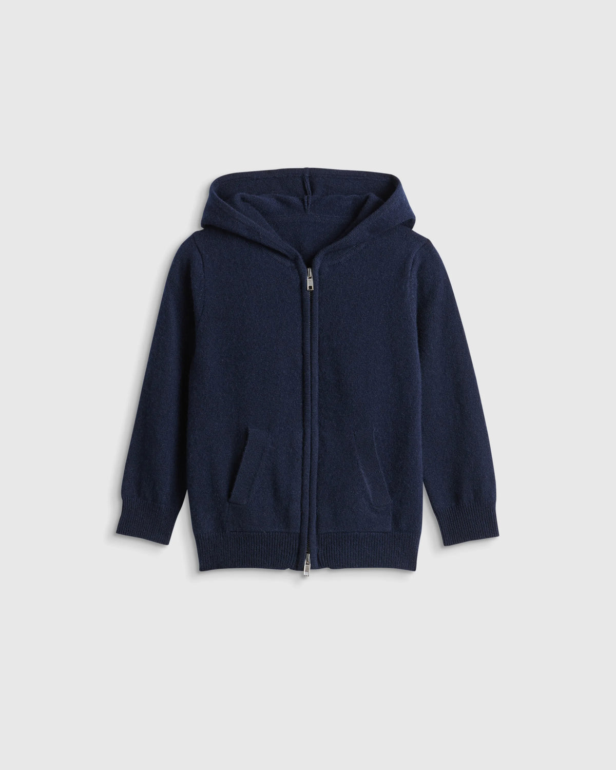 Washable Cashmere Full Zip Hoodie - 2T / True Navy