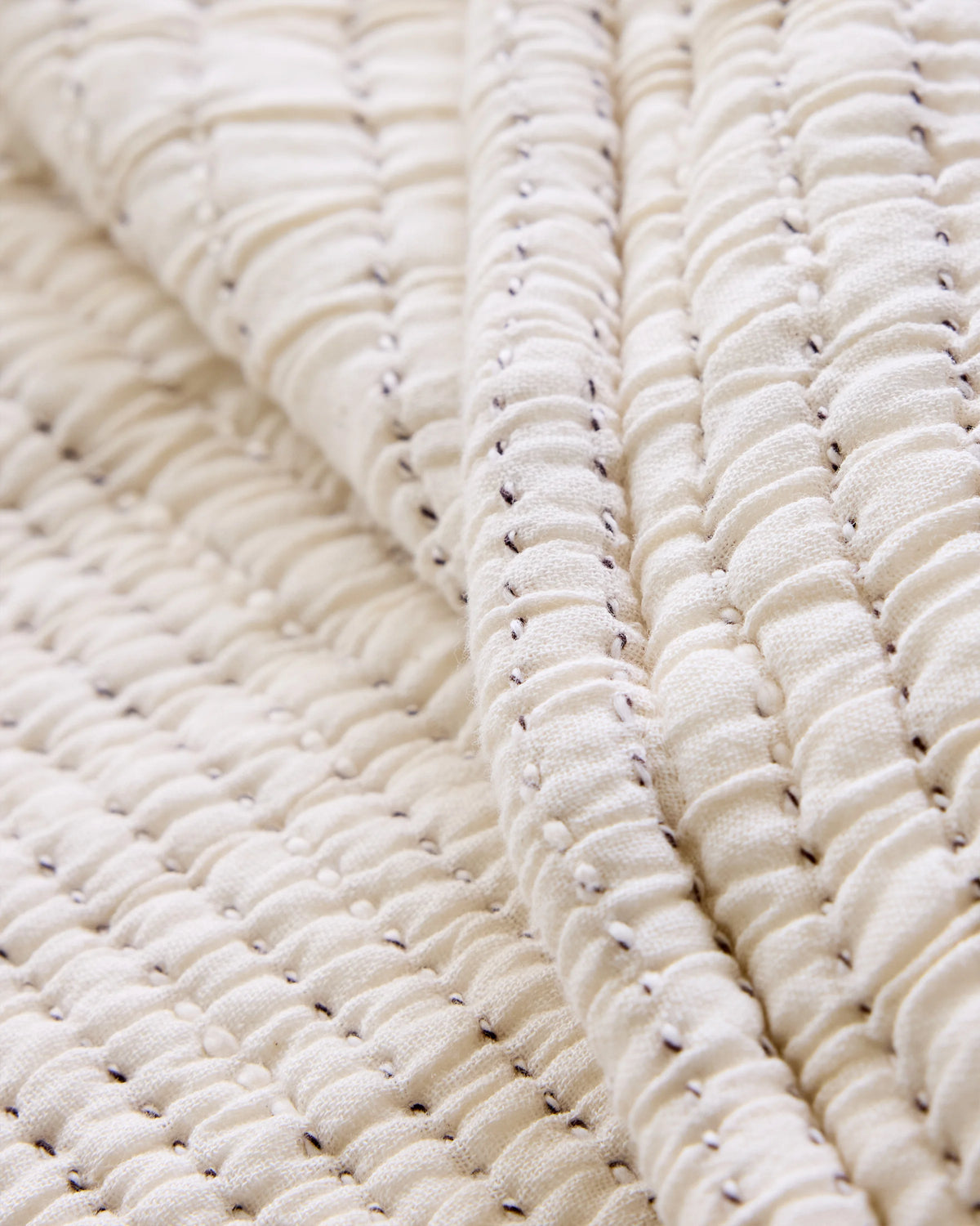 Organic Cotton Channel Stitch Coverlet - Twin / Coral Pink