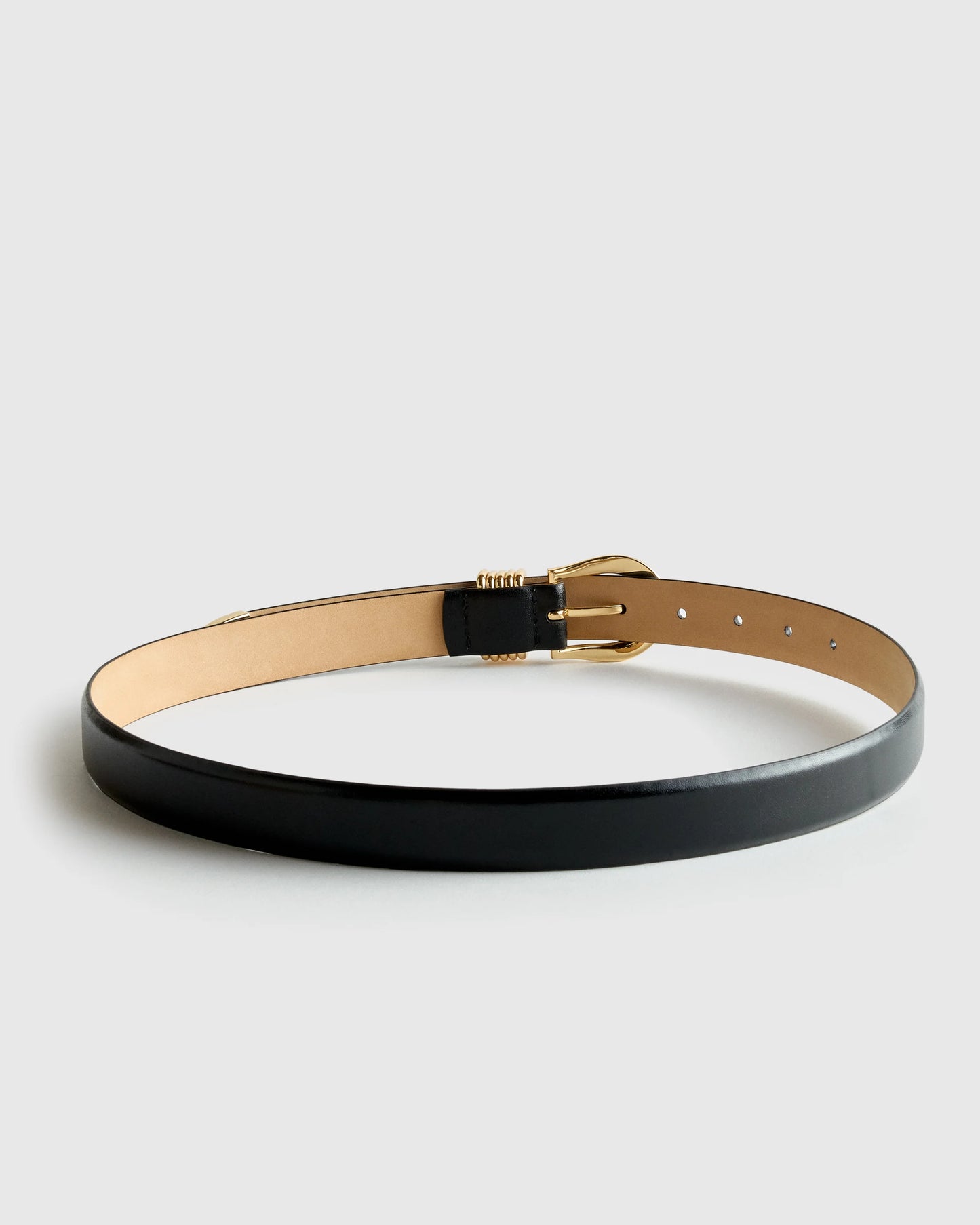 Daphne European Leather Multi Keeper Belt - XS / Black/Gold