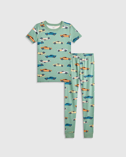 100% Organic Cotton Short Sleeve and Pant Pajama Set - 2T / Planets