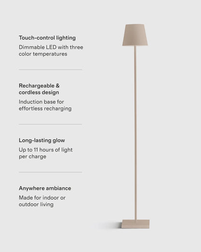 Poldina Pro Rechargeable Floor Lamp by Zafferano - One Size / White