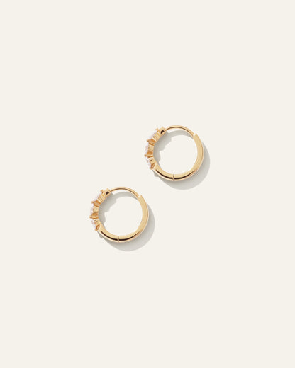 14K Gold Lab Grown Diamond Shared Prong Huggie - One Size / Yellow Gold