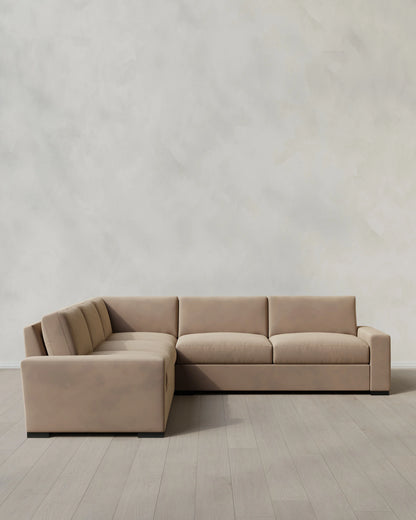Stillman L Sectional in Performance Velvet - 116x116 / Java