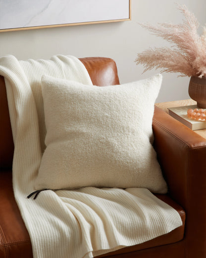 Alpaca Boucle Pillow Cover - 20x20 / Light Heather Grey