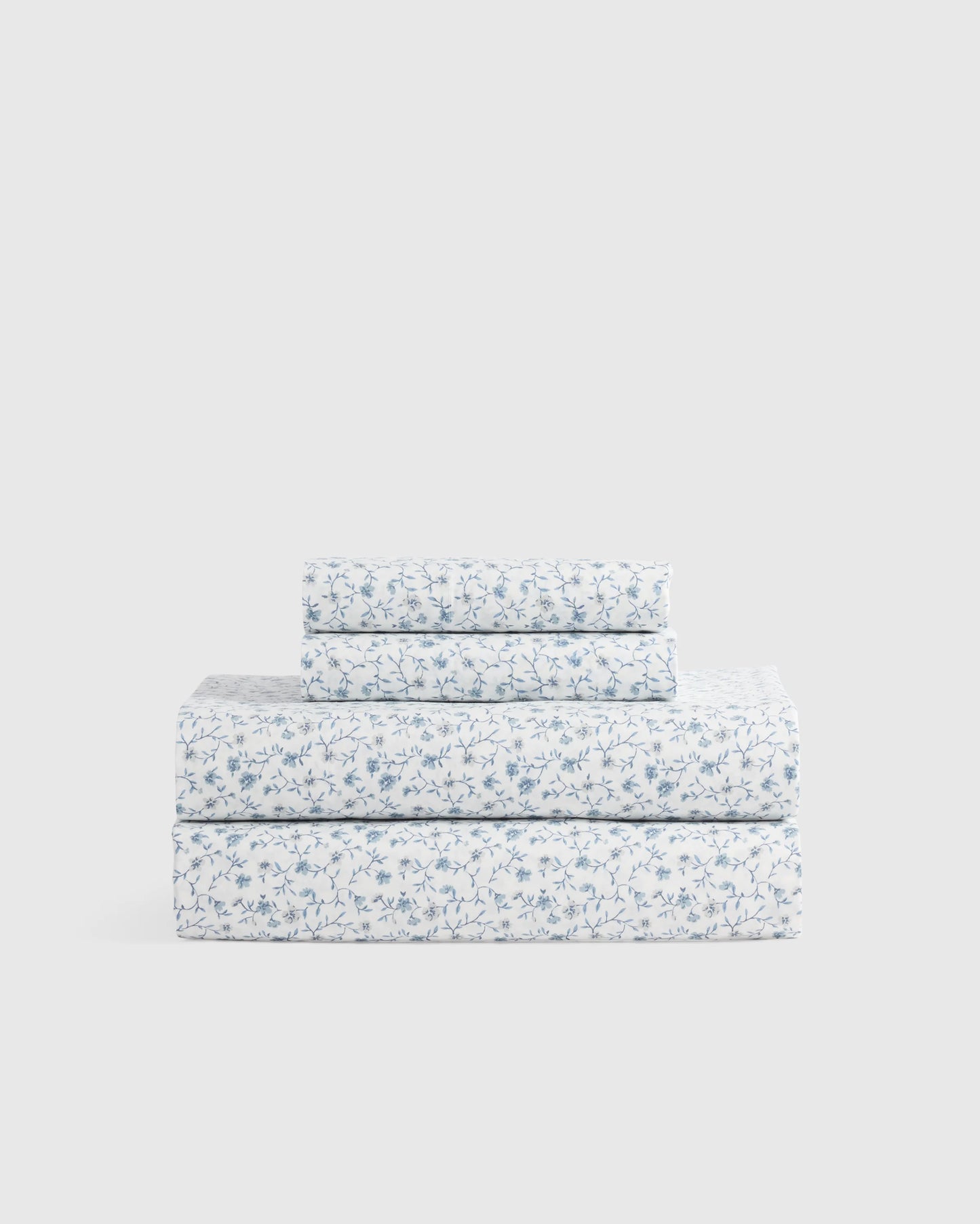 Organic Crisp Percale Floral Sheet Set - Twin / Blue Florette