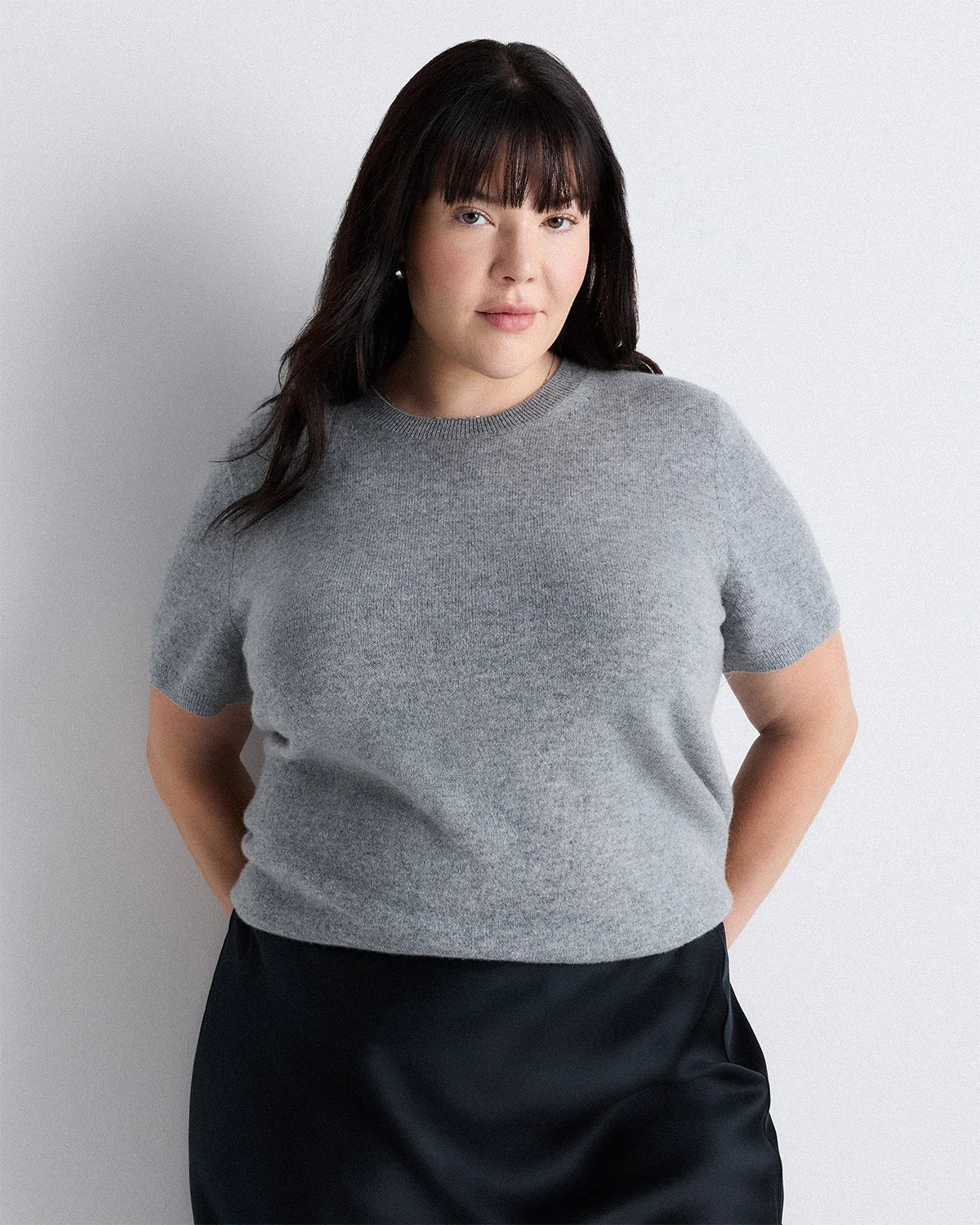 Mongolian Cashmere Tee - 1X / Heather Vintage Pink