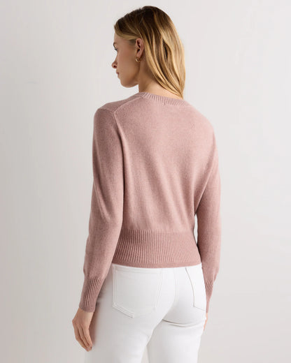 Mongolian Cashmere Shrunken Crewneck Sweater - XS / Ivory