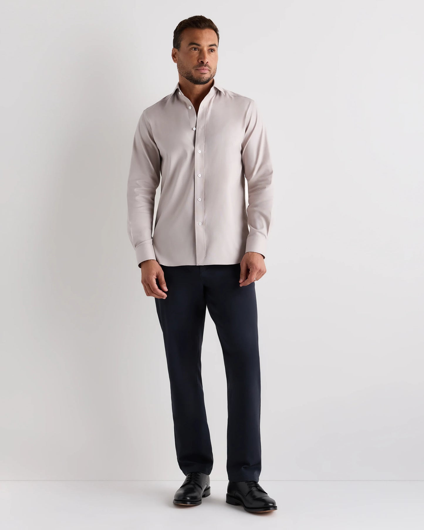 Organic Cotton Oxford Non-Iron Dress Shirt - S / Bold Black