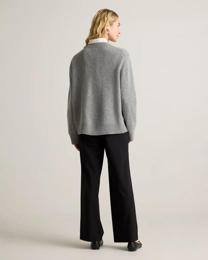 Mongolian Cashmere Oversized Crewneck Sweater - XS / Brown