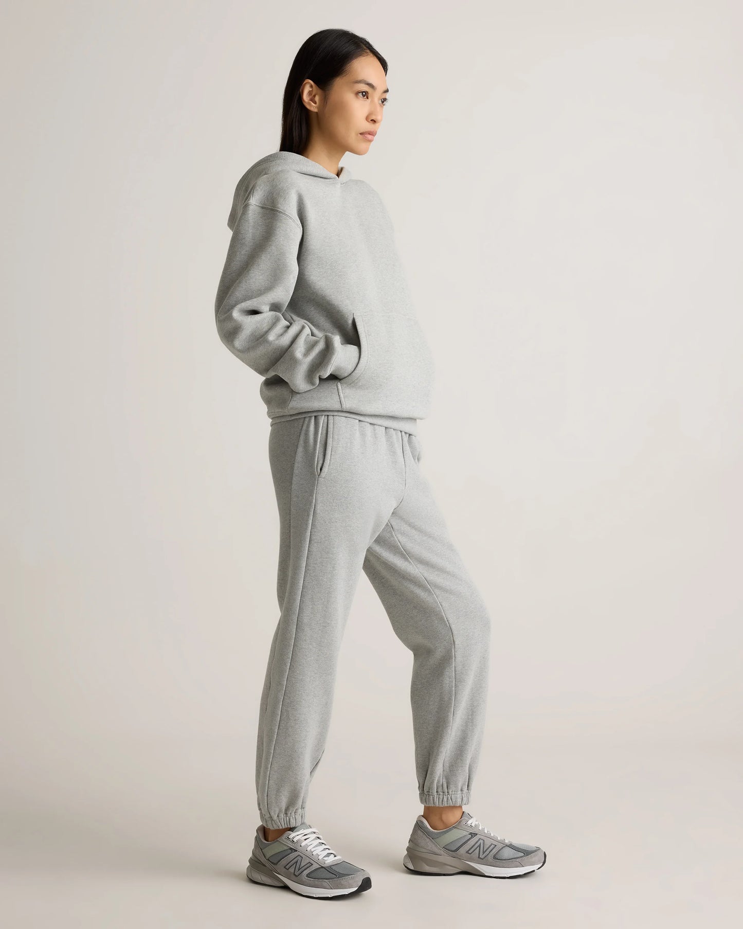 Organic Heavyweight Fleece Boyfriend Sweatpants - XS / Heather Grey
