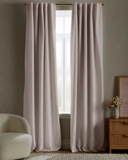 European Linen True Blackout Curtain - Single Panel - 48x84 / White