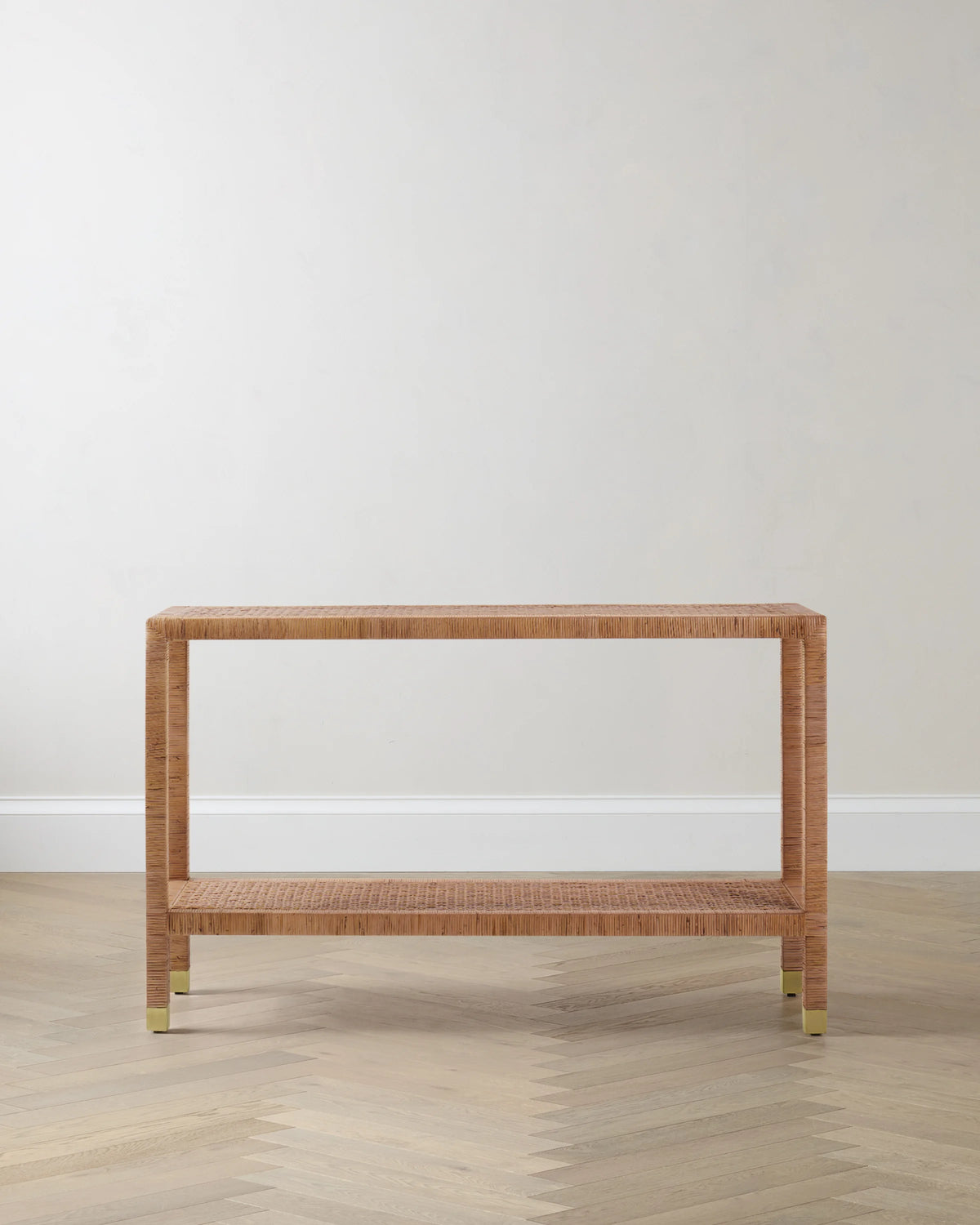 Handwoven Rattan Console Table - One Size / Natural