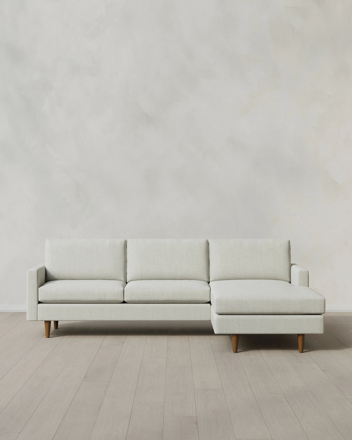 Atlas Midcentury Chaise Sectional in Performance Chenille Linen Blend - 106" Right Arm / Sorrell