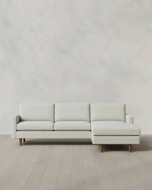 Atlas Midcentury Chaise Sectional in Performance Chenille Linen Blend - 106" Right Arm / Sorrell