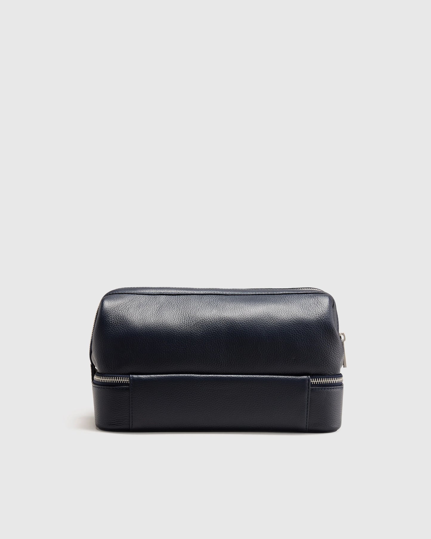 Italian Leather Dual Compartment Toiletry Bag - One Size / Ruby Red