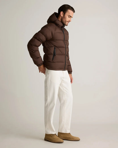 Responsible Down Puffer Jacket with Hood - S / Hot Fudge
