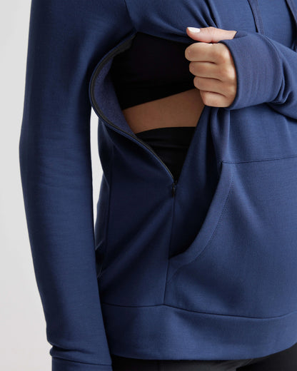 SuperSoft Fleece Maternity & Nursing Hoodie - XS / Off-White