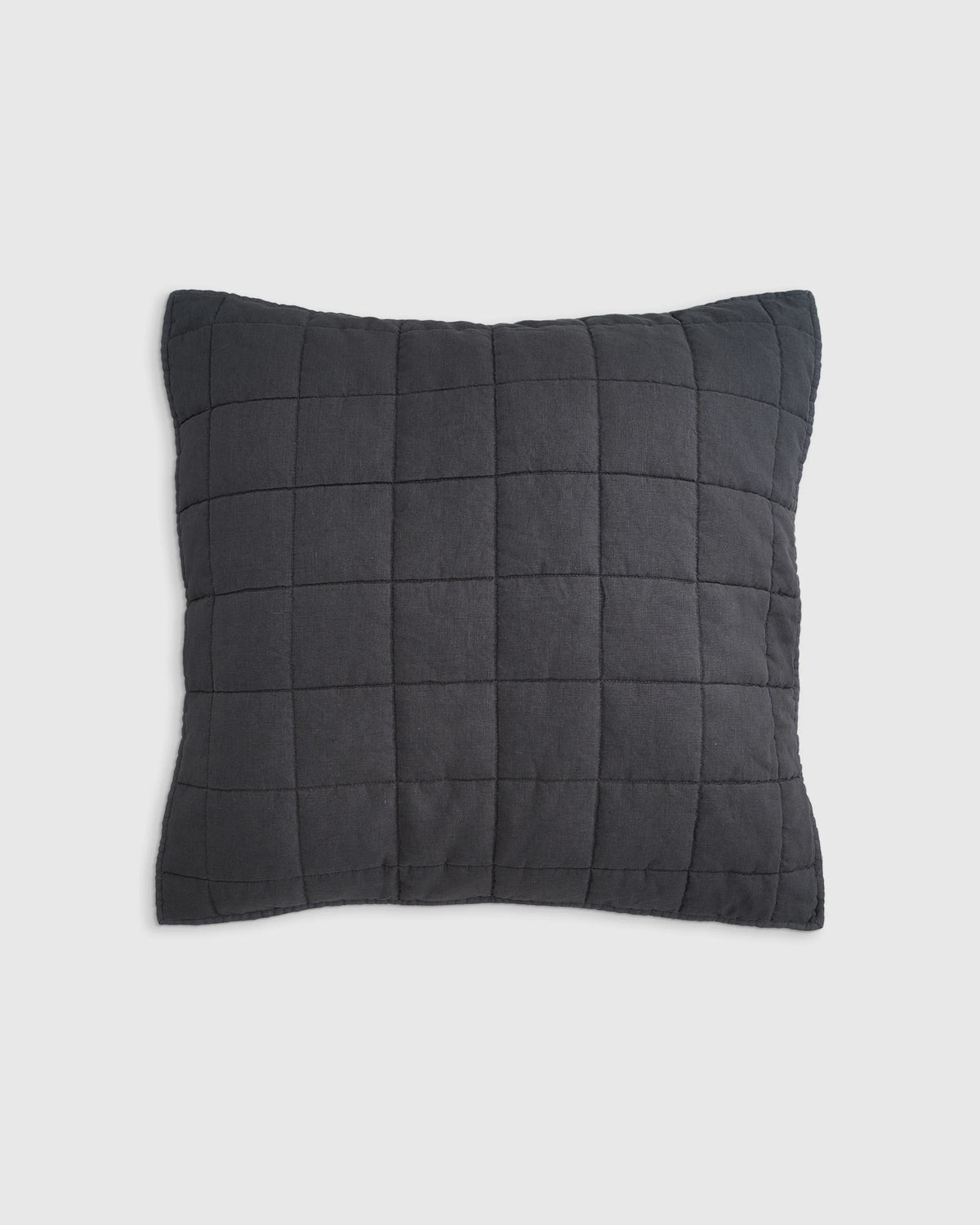 European Linen Box Quilted Euro Sham - Euro / Navy
