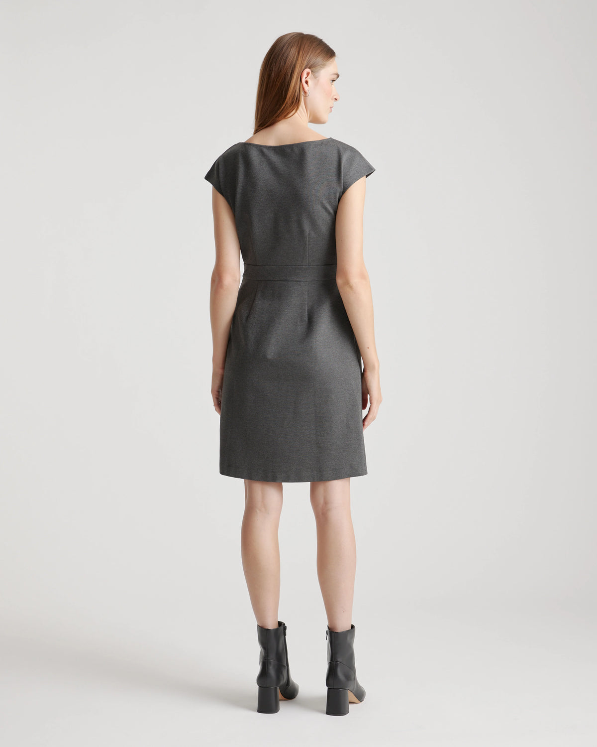 Ultra-Stretch Ponte Cap Sleeve Dress - XS / Ruby Red