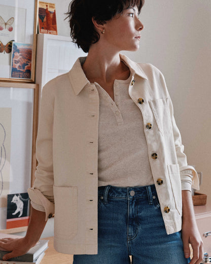 Organic Comfort Stretch Chore Jacket - XS / Vanilla