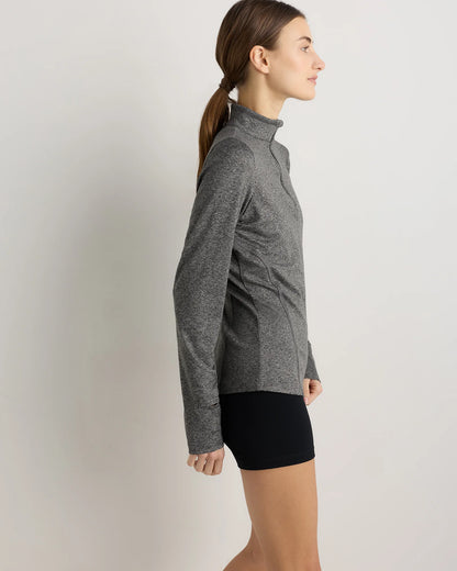 Flowknit Quarter-Zip Pullover - XS / Heather Deep Navy