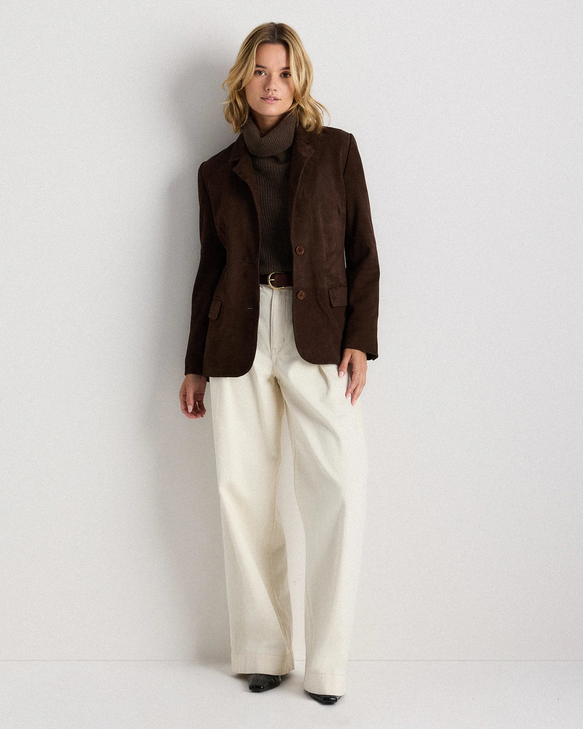 100% Suede Blazer - XS / Espresso Brown