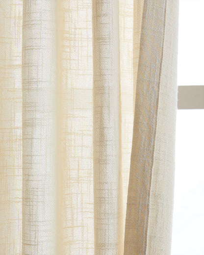 Cotton Sheer Curtain Set (Set of 2) - 48x84 / White