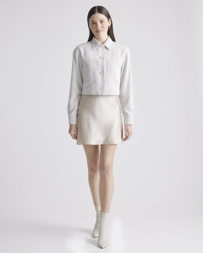 Stretch Crepe Cropped Jacket - XS / Morel