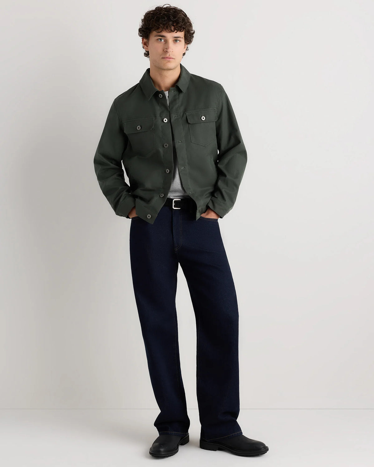 Organic Waxed Canvas Trucker Jacket - S / Black