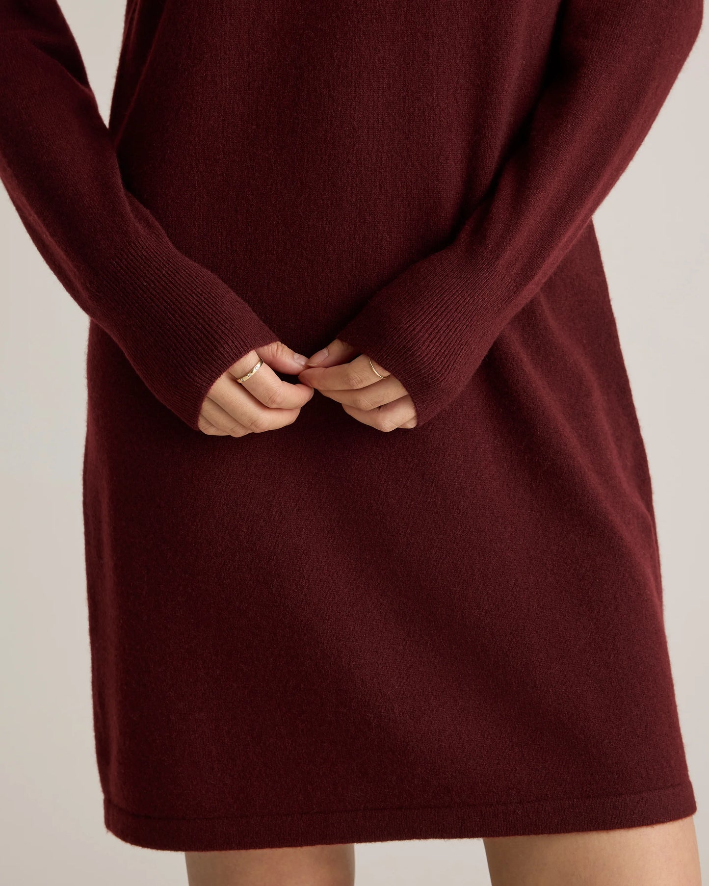 Mongolian Cashmere Turtleneck Sweater Dress - XS / Moss