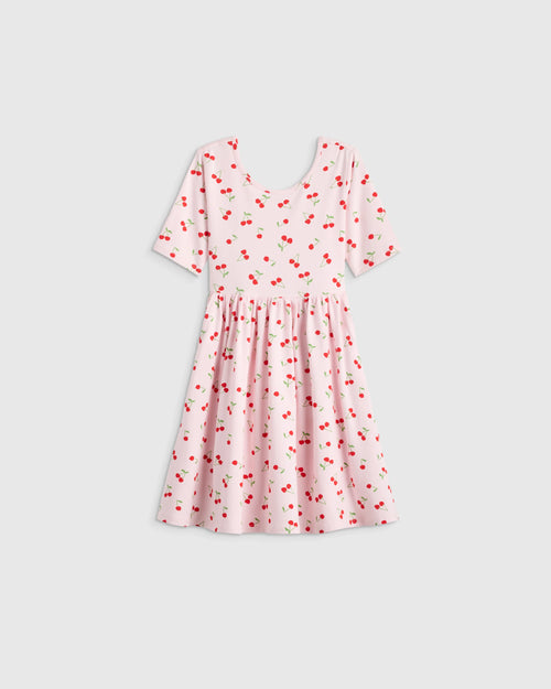 Organic Cotton Skater Dress - 2T / Sweet Cherries