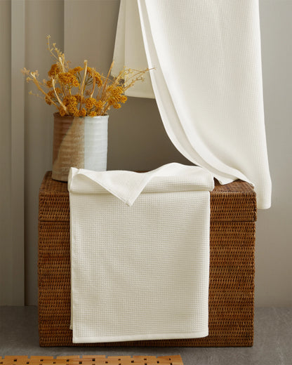 Turkish Waffle Terry Bath Towel Bundle - One Size / White