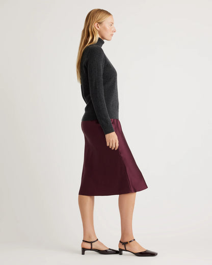 100% Washable Silk Skirt - XS / Champagne