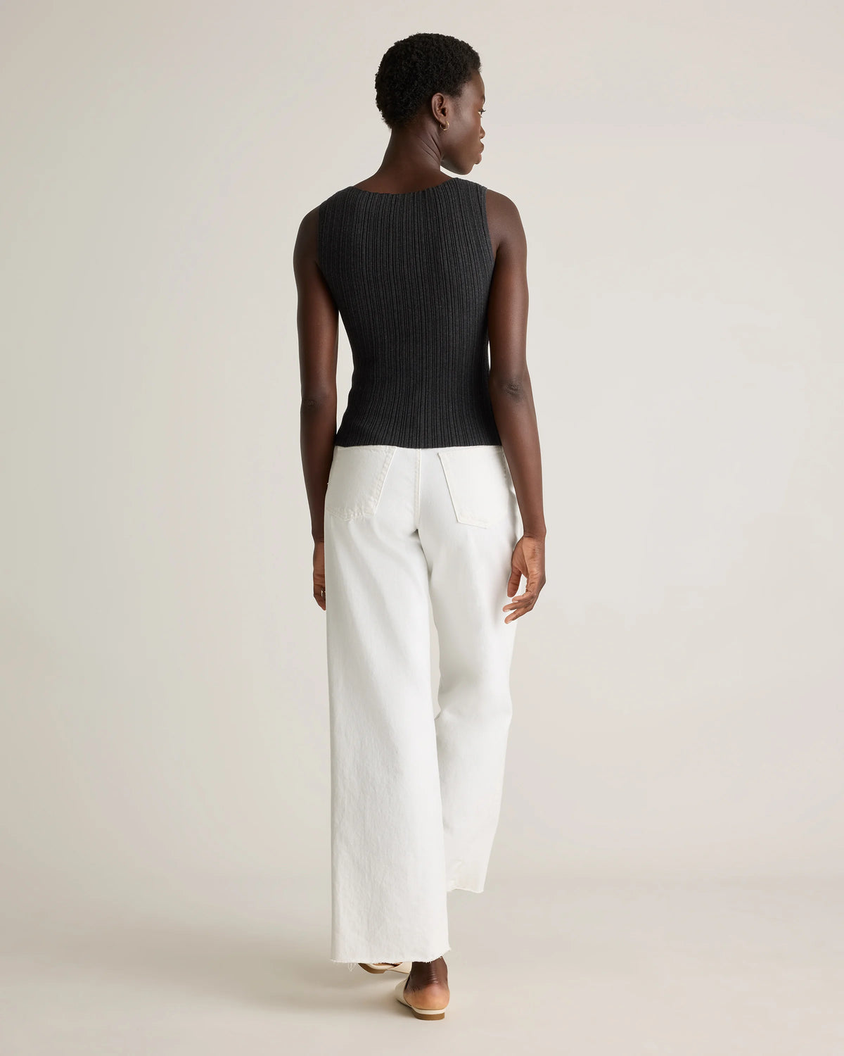 Cotton Cashmere Ribbed Tank - XS / Heather Oatmeal