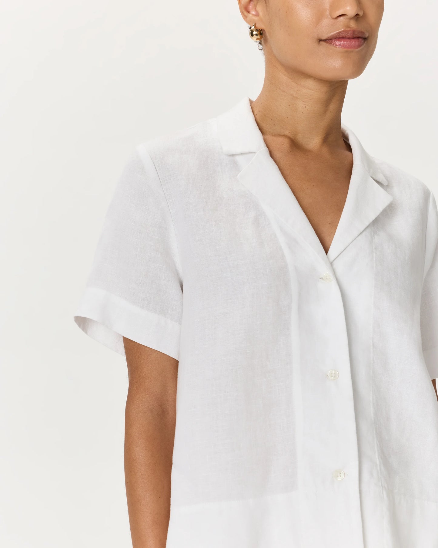 100% European Linen Short Sleeve Shirt - XS / Moonstone Blue
